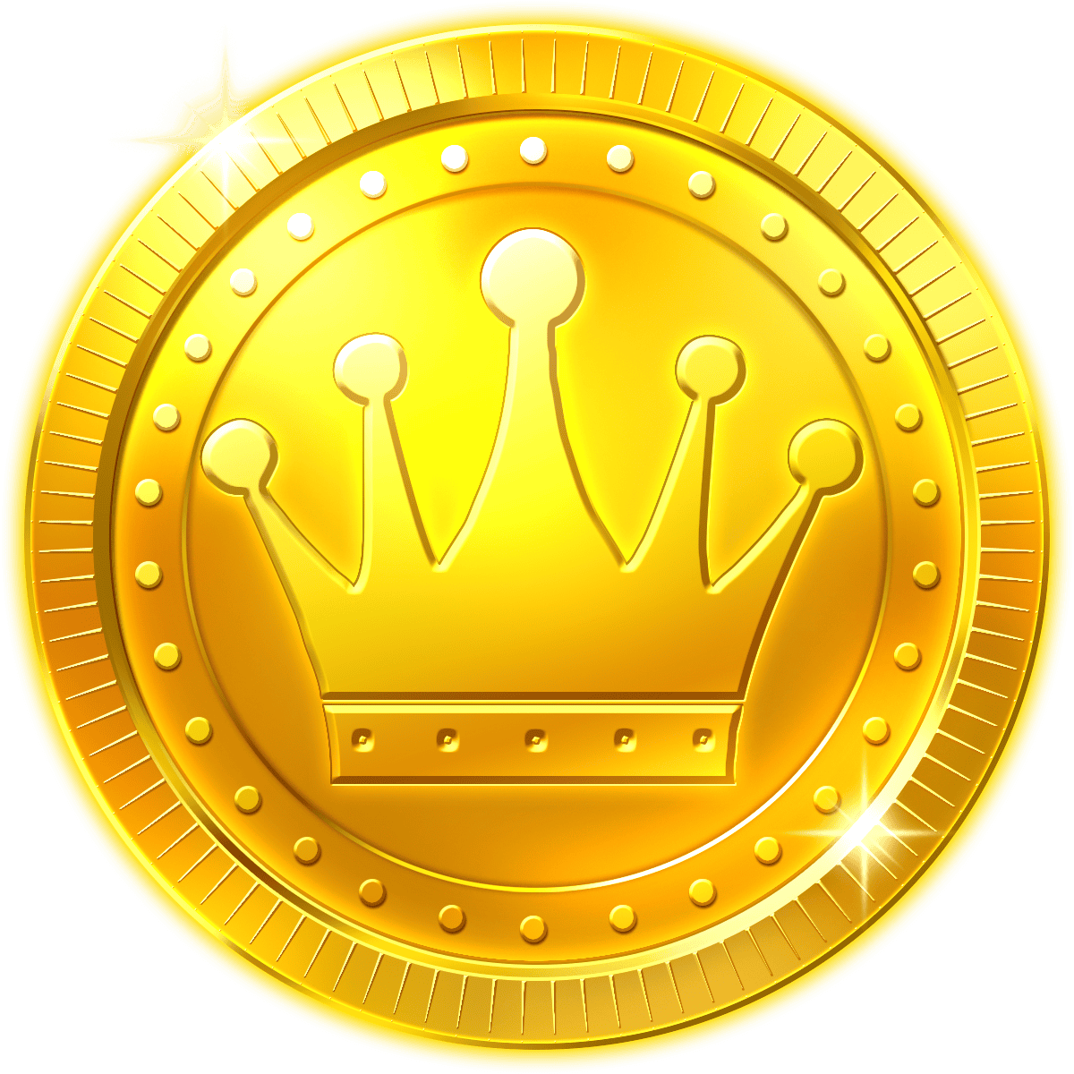 Golden crown Coin character contrasting with the multicolored Queen of Coins Joker Wild